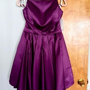 Elegant Purple Satin Dress